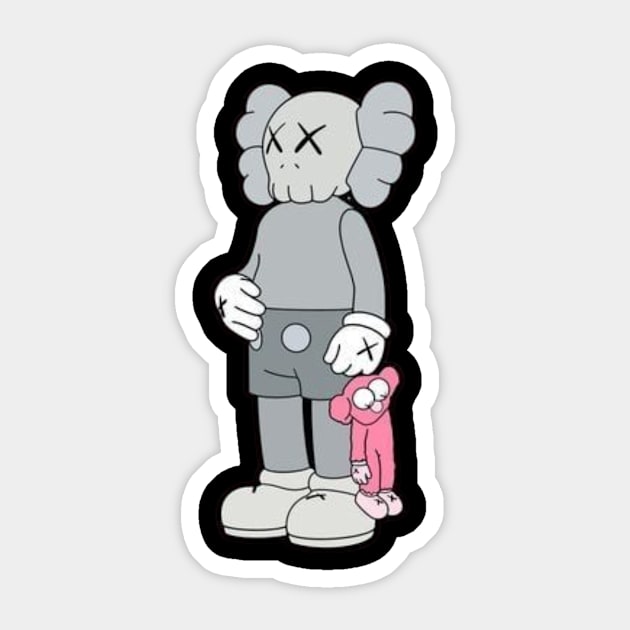 Kaws Design 1 Sticker by Vidi MusiCartoon